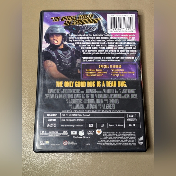 Starship Troopers DVD (1997 US) VG Condition - Picture 2 of 5